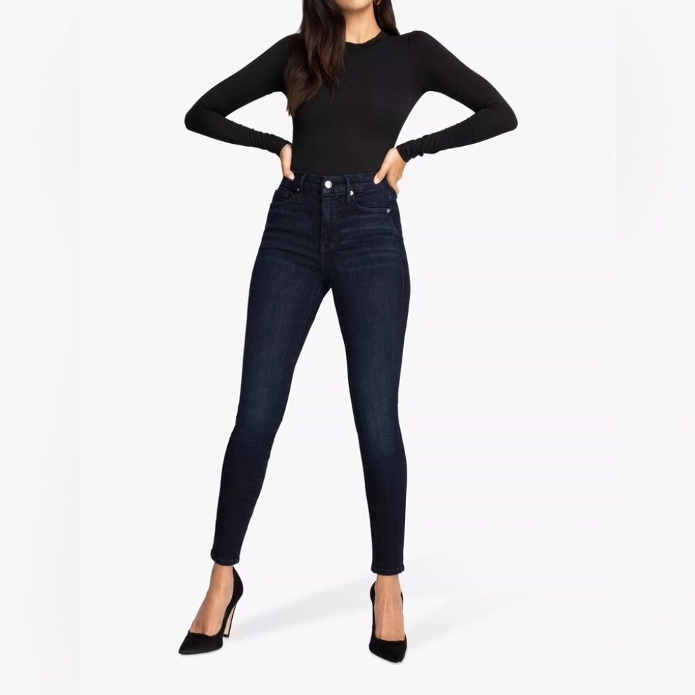 Good American Good Legs Skinny High Rise Dark Blue Jeans